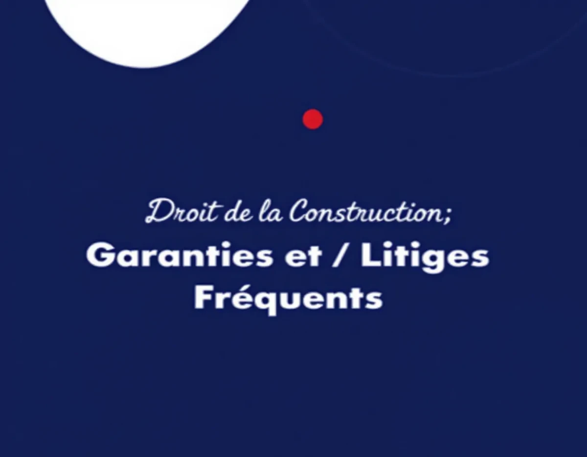 Droit de la Construction : Garanties et Litiges Fréquents